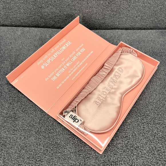 SlipSilk 100% pure silk sleep mask bridesmaid bridal collection pink Slip - Picture 6 of 7